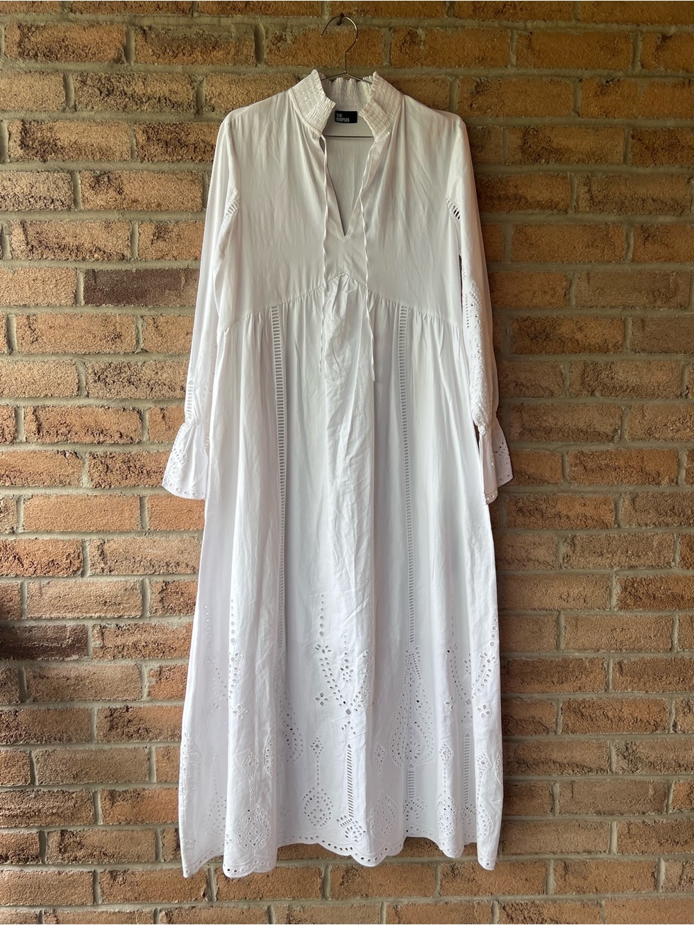 THE KOOPLES White Eyelet Embroidered Cotton Maxi Boho Dress NWT
